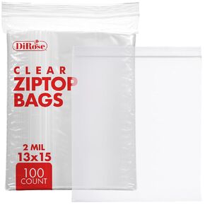 Zip Bags Clear Plastic With Zipper Seal - By DiRose | Resealable, Strong, Thick, Sturdy| For Organizing, Travel, Shipping, Packaging, and Storage | 10X12 | 100 Pack