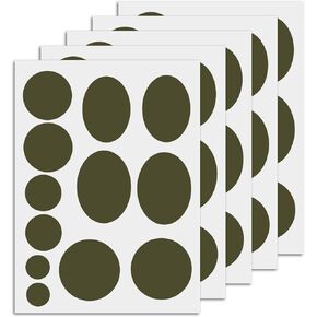 5 Sheets/60pcs Down Jacket Repair Patch, Round Self Adhesive Nylon Repair Patch Tape Washable Fabric Outerwear Repair Tape for Coats Down Jackets Tents Sleeping Bags(Olive Green)