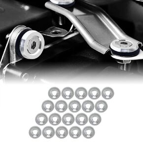 Rolling Gears JDM Aluminum Fender Bumper Washer Bolt Engine Bay Dress Up Fastener Kit (Blue)