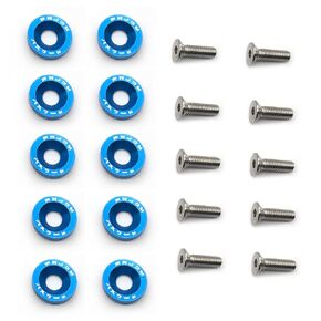 20pcs J-D-M Billet Aluminum Fender Bumper Washer Bolt Engine Bay Dress Up Kit M6 (Blue)