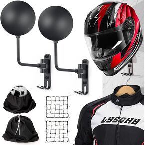 حامل خوذة AUTODECO من الألومنيوم مثبت على الحائط من الألومنيوم، أسود، دوران 180 درجة، سعة 50 رطل، 31.5 بوصة × 31.5 بوصة in Kuwait