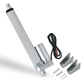12V Linear Actuator - 10 in / 250 mm Heavy Duty Linear Actuator Motor with Mounting Brackets, 900N(202lbs) Max Load - Ideal for Auto, RV, Electric Door Opener, Industrial Machinery 10mm/s, IP54