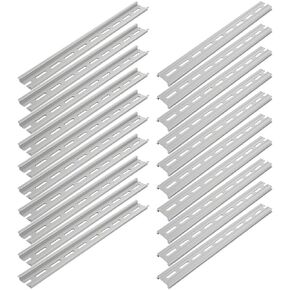 20 Pieces Aluminum DIN Rails Slotted for Hardware Components Mounting, 13 Inch Aluminum RoHS 35mm Wide 7.5mm High, Top Hat Slotted DIN Rail Slotted for Installing Electrical Equipment