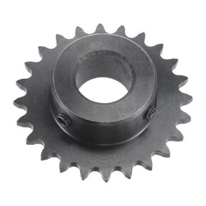 uxcell 24 Tooth Roller Sprocket B Type, 25 Chain, Single Strand 1/4" Pitch, 16mm Bore Black Oxide C45 Carbon Steel with Set Screws for ISO 04C