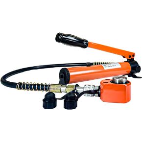 Porta Power Kit, 10 Ton Low Profile Hydraulic Jack with Manual Hydraulic Hand Pump Multi Section Jack, Kit of Porta Power，Mini Hydraulic Lifting Cylinders, Manual Low Profile Jack