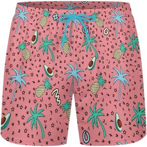 Mens Swim Trunks with Compression Liner 2-in-1 Swimming Shorts 5 inch Inseam Quick Dry Beach Board Shorts