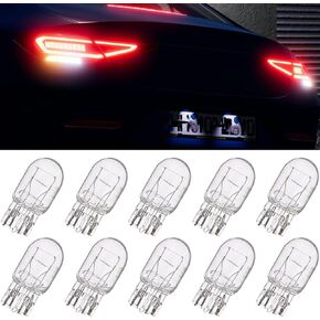 10PCS Automobive 1891/7443 Double-filament Brake Light Bulb, T20 Large Plug-in Bulb Micro Mini Bulb Taillight Turn Signal Light Replacement, Universal Lighting Accessories for Cars(White)