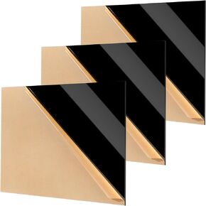 3 Pcs Black Acrylic Sheets 18" x 24" x 1/8" Black Cast Sheet with Protective Paper Easy Cut Plastic Panel Display Acrylic Board for Sign Craft DIY Projects Painting Photography