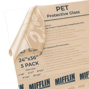 Mifflin Flexible Clear Plastic Sheet (8x10 x 0.03 inch, 2 PK), ATR-Processed Transparent Plexiglass, Lightweight & Thin, Picture Frame Glass Replacement, General Household Use, Easy Cut