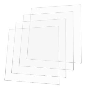 4 Pack Plexiglass Sheets 1/8 inch Thick, 12 x 12 Acrylic Sheet, Clear Acrylic Sign, Clear Plastic Sheet, Acrylic Board, Clear Acrylic Sheets, Made in USA