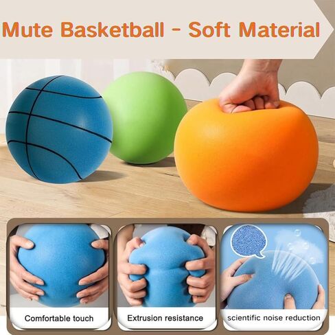 Silent Basketball Dribbling Indoor, 2024 Latest Foam Basketball Indoor Training Ball, Silent Bouncing Basketball, Training Foam Ball, for Various Indoor Activities(8 inches-Orange Color) in Kuwait