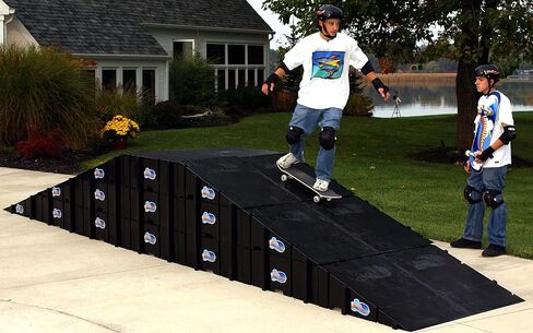Skateboard Ramp Park Starter Pack with 2 Ramps and 1 Landing Deck & Connectors in Saudi Arabia