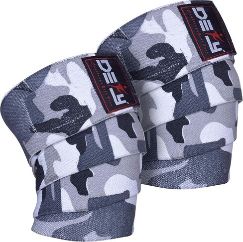 DEFY Sports' Knee Wraps for Weightlifting - Provides Knee Support for Powerlifting, Squats & Fitness Workouts - Ideal Knee Wrap for Men and Women  (1 PAIR) (American Flag) in Saudi Arabia