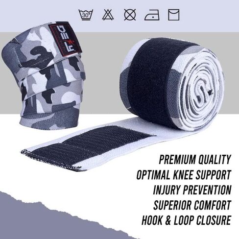 DEFY Sports' Knee Wraps for Weightlifting - Provides Knee Support for Powerlifting, Squats & Fitness Workouts - Ideal Knee Wrap for Men and Women  (1 PAIR) (American Flag) in Saudi Arabia