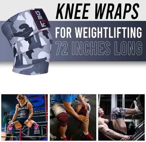DEFY Sports' Knee Wraps for Weightlifting - Provides Knee Support for Powerlifting, Squats & Fitness Workouts - Ideal Knee Wrap for Men and Women  (1 PAIR) (American Flag) in Saudi Arabia