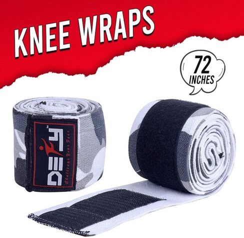 DEFY Sports' Knee Wraps for Weightlifting - Provides Knee Support for Powerlifting, Squats & Fitness Workouts - Ideal Knee Wrap for Men and Women  (1 PAIR) (American Flag) in Saudi Arabia