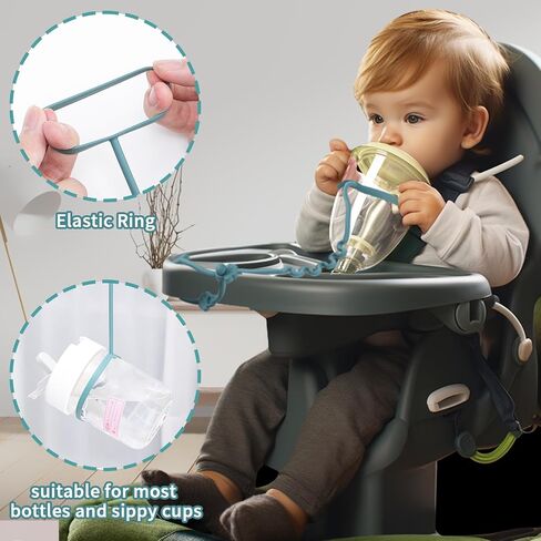 Sippy Cups Straps Holder Lease - Keep Bottle Sippy Cups and Toys Off The Floor - Great for Baby Toddler and Kids - 2 Pack in Saudi Arabia