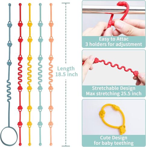 Sippy Cups Straps Holder Lease - Keep Bottle Sippy Cups and Toys Off The Floor - Great for Baby Toddler and Kids - 2 Pack in Saudi Arabia