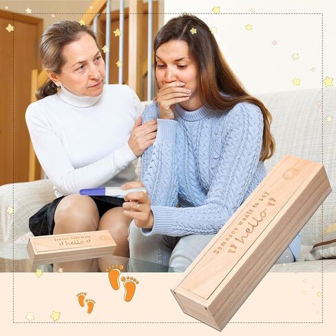 اختبار الحمل الإيجابي المزيف من Qunclay مع صندوق تذكار لاختبار الحمل، اختبار الحمل ذو النتيجة المبكرة المزحة يتحول دائمًا إلى صندوق إعلان الحمل الإيجابي لهدايا مزحة يوم كذبة أبريل in Kuwait