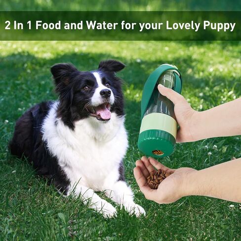 Travel Water Bottle,Food Grade Silicone Dog Water Bottle,BPA-Free,Portable Dog Water with Food Container and Drinking Feeder,Leak Proof Dog Cup,Pet Water Bottle for Walking Hiking for All Dogs in Saudi Arabia