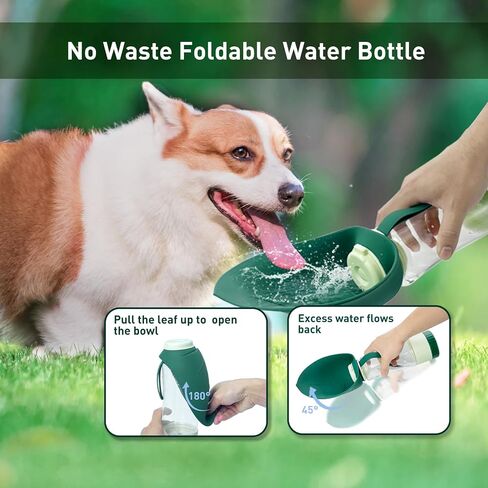Travel Water Bottle,Food Grade Silicone Dog Water Bottle,BPA-Free,Portable Dog Water with Food Container and Drinking Feeder,Leak Proof Dog Cup,Pet Water Bottle for Walking Hiking for All Dogs in Saudi Arabia
