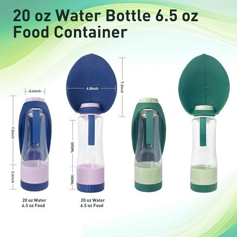 Travel Water Bottle,Food Grade Silicone Dog Water Bottle,BPA-Free,Portable Dog Water with Food Container and Drinking Feeder,Leak Proof Dog Cup,Pet Water Bottle for Walking Hiking for All Dogs in Saudi Arabia
