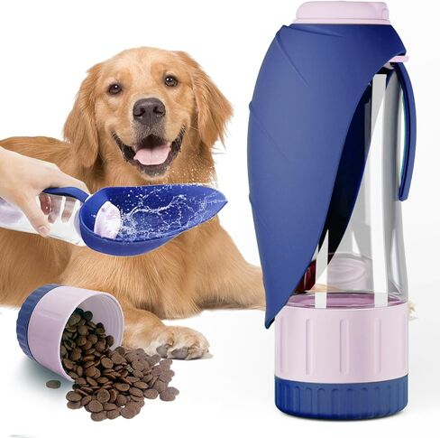 Travel Water Bottle,Food Grade Silicone Dog Water Bottle,BPA-Free,Portable Dog Water with Food Container and Drinking Feeder,Leak Proof Dog Cup,Pet Water Bottle for Walking Hiking for All Dogs in Saudi Arabia