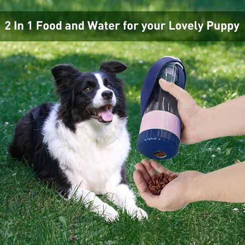 Travel Water Bottle,Food Grade Silicone Dog Water Bottle,BPA-Free,Portable Dog Water with Food Container and Drinking Feeder,Leak Proof Dog Cup,Pet Water Bottle for Walking Hiking for All Dogs in Saudi Arabia