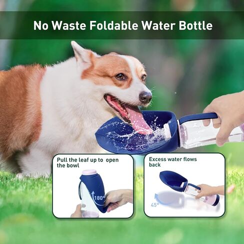 Travel Water Bottle,Food Grade Silicone Dog Water Bottle,BPA-Free,Portable Dog Water with Food Container and Drinking Feeder,Leak Proof Dog Cup,Pet Water Bottle for Walking Hiking for All Dogs in Saudi Arabia