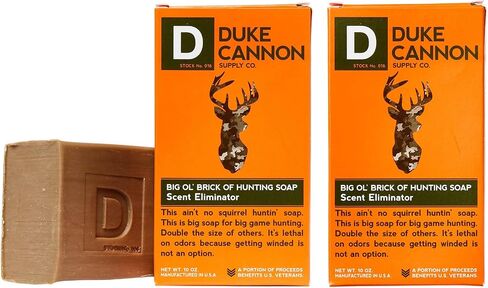 Duke Cannon Big Ol' Brick of Hunting Soap - Scent Eliminator Soap for Hunters - 10 ounce Bar Soap, 2 Pack in Saudi Arabia