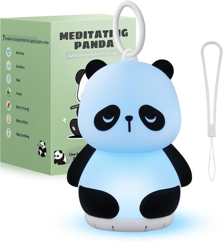 Mindfulness 'Breathing Panda', Breathing Light Meditation Accessories, 3 in 1 Portable Device with Night Light & Sleep Noise Machine for ADHD Anxiety Relief, Gift for Baby Kids Adult Women Men in Saudi Arabia