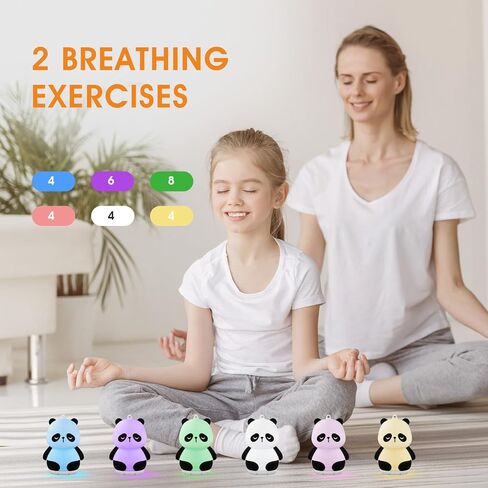 Mindfulness 'Breathing Panda', Breathing Light Meditation Accessories, 3 in 1 Portable Device with Night Light & Sleep Noise Machine for ADHD Anxiety Relief, Gift for Baby Kids Adult Women Men in Saudi Arabia