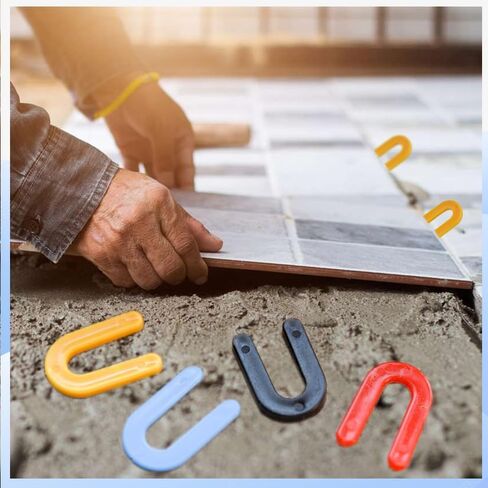 Plastic Shims Horseshoe-Shims for Leveling - 400PCS U Shaped Tile Spacers,Blue 1/16", Red 1/8", Yellow 3/16", Black 1/4" in Saudi Arabia