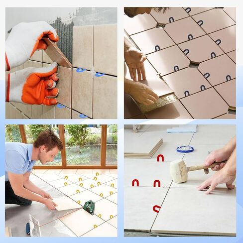 Plastic Shims Horseshoe-Shims for Leveling - 400PCS U Shaped Tile Spacers,Blue 1/16", Red 1/8", Yellow 3/16", Black 1/4" in Saudi Arabia