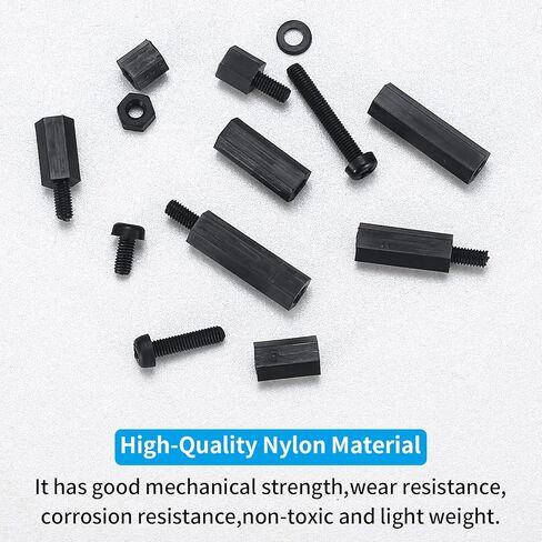 طقم مواجهات نايلون M3، 260 قطعة من مواجهات فاصل سداسية من النايلون للإناث ومجموعة صواميل، مواجهات لوحة دوائر PCB، مسامير مواجهات فاصل عمود ملولبة سداسية لطائرة RC FPV بدون طيار كوادكوبتر in Kuwait