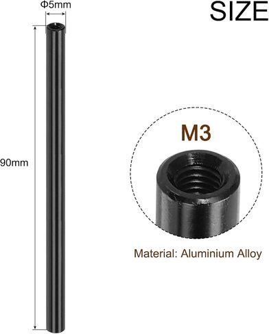 MECCANIXITY فاصل عمود المواجهة من الألومنيوم المستدير، فواصل دائرية مواجهات M3x70mm، مجموعة متنوعة من الفواصل لطائرة RC، طائرة رباعية FPV، CNC، أسود، حزمة من 8 in Kuwait