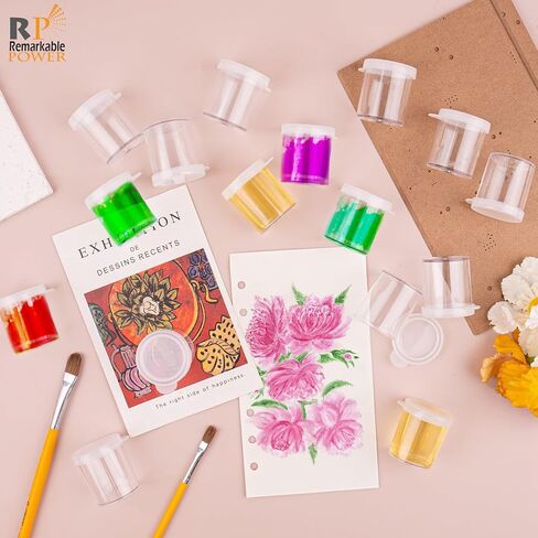 RP Remarkable Power, 100 Pack Mini Plastic Paint Cups with Lids Paint Container Pots Clear Paint Storage Jars 0.85 Oz (25ml) in Saudi Arabia
