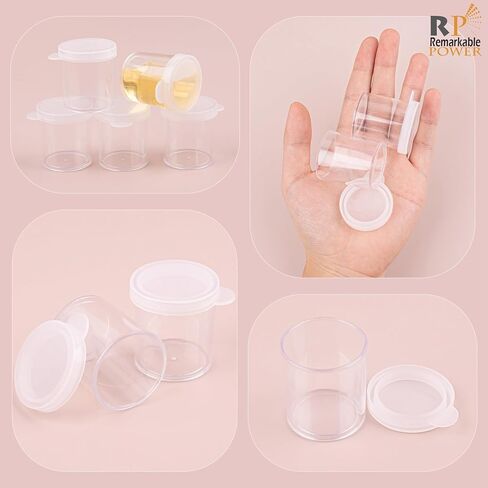RP Remarkable Power, 100 Pack Mini Plastic Paint Cups with Lids Paint Container Pots Clear Paint Storage Jars 0.85 Oz (25ml) in Saudi Arabia