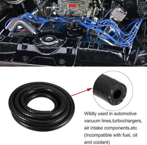 X AUTOHAUX سيليكون فراغ أنابيب خرطوم خط السيارات خرطوم مكنسة مدخل هواء المحرك خرطوم مكنسة الأنابيب أسود ID 10 مللي متر 9.84ft طول in Kuwait