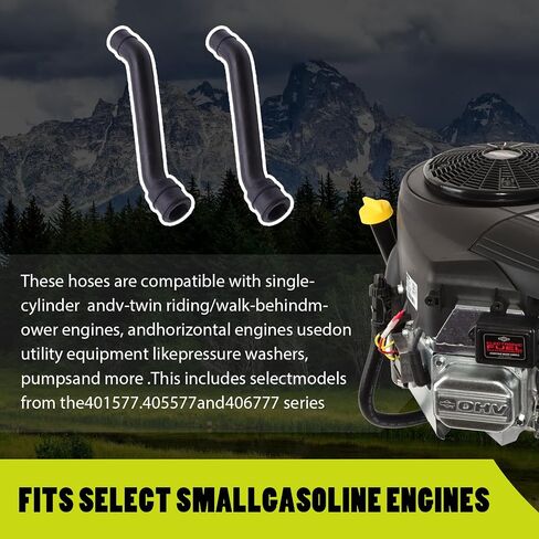 2 PCS Car Vertical Engine Vacuum Hoses, 3In Durable Metal Vehicle Vacuum Hose Part, Universal Waterproof Curved Automotive Vacuum Replacement Accessories # 596163 Briggs and Stratton (Black) in Saudi Arabia
