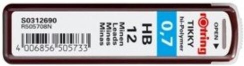rOtring Tikky Mechanical Pencil Lead 0.7mm, HB, 12 Lead (R505 708 HB) in Saudi Arabia