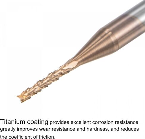 uxcell End Mill CNC Router Bits, 1/8" 3.175mm Shank 0.2mm x 1mm Titanium Coated Tungsten Carbide Engraving Milling Cutter for PCB Plastic Fiber Wood 4pcs in Kuwait
