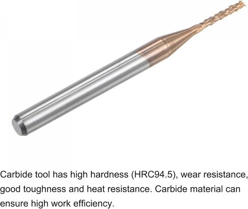 uxcell End Mill CNC Router Bits, 1/8" 3.175mm Shank 0.2mm x 1mm Titanium Coated Tungsten Carbide Engraving Milling Cutter for PCB Plastic Fiber Wood 4pcs in Kuwait