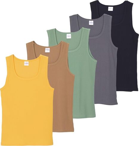 5 Pack: Women's Ribbed Sleeveless Tank Top - Yoga Casual Tops in Saudi Arabia