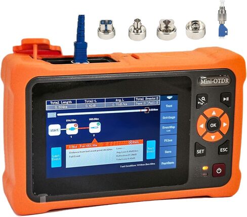 Mini-Pro SM OTDR 1310/1550nm 26/24dB 4.3 بوصة شاشة تعمل باللمس نطاق اختبار 5m-100Km اختبار الشبكة البصرية المدمج في موصل OPM/OLS / RJ45 / VFL UPC مع FC/UPC-FC/APC-SX (محول YD-4000 ) in Kuwait
