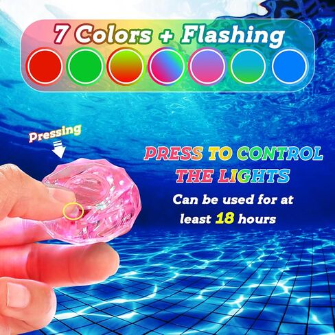 لعبة حمام السباحة المضيئة للأطفال - 12 قطعة من الماس متعدد الألوان وامض ألعاب حمام السباحة المتوهجة تحت الماء ألعاب السباحة الحسية في الليل لعبة رمي حمام السباحة للأطفال في الصيف ومستلزمات تدريب حمام السباحة والألعاب in Kuwait
