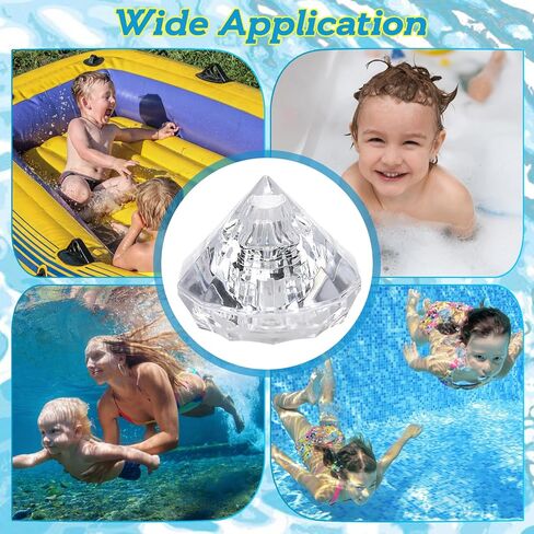Light-Up Diving Gem Pool Toy for Kids- 12Pcs Diamonds Multi-Color Flashing Dive Pool Toys Glowing Underwater Sensory Swim Toys at Night Pool Throw Toy for Children Summer Pool Training & Games Supply in Saudi Arabia
