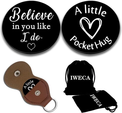Double-Sided Pocket Hug Token Long Distance Token Coin Teen Boys Girls Fun Engraved with Leather in Saudi Arabia