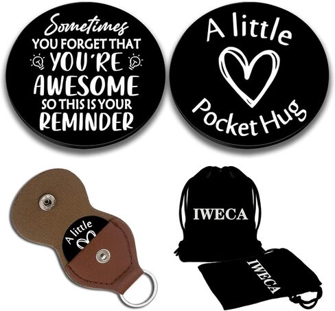Double-Sided Pocket Hug Token Long Distance Token Coin Teen Boys Girls Fun Engraved with Leather in Saudi Arabia