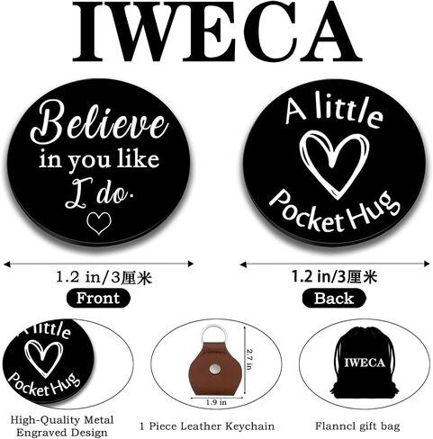 Double-Sided Pocket Hug Token Long Distance Token Coin Teen Boys Girls Fun Engraved with Leather in Saudi Arabia